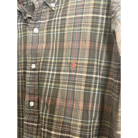 Ralph Lauren Classic Fit Fall Plaid Button Up Shirt Medium Vintage - Picture 9 of 14